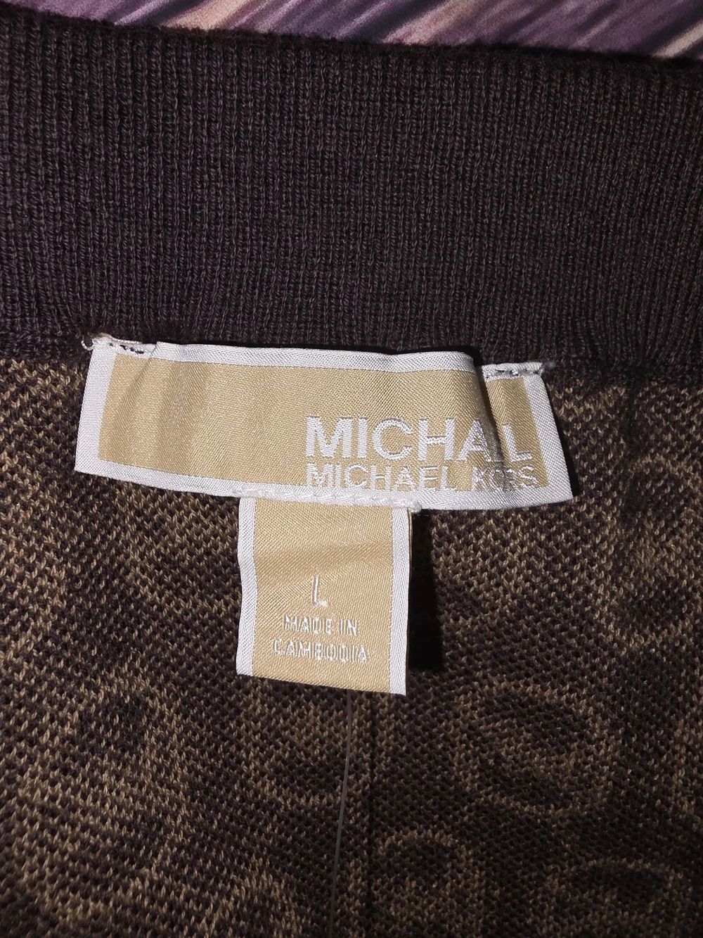 Michael Kors Black and Gold MK Logo Knit Pencil Skirt